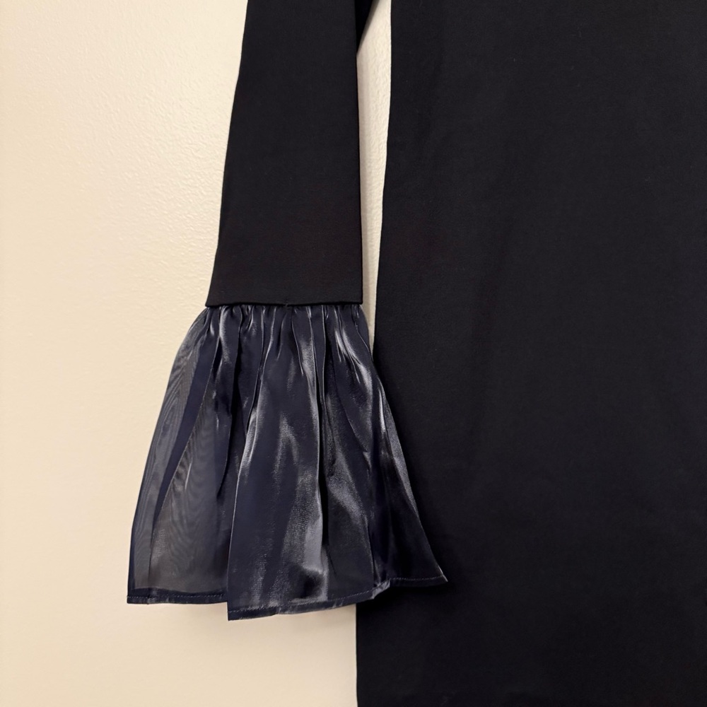 STAUD Black Dress with Sheer Bell Sleeves - Picture 7 of 9
